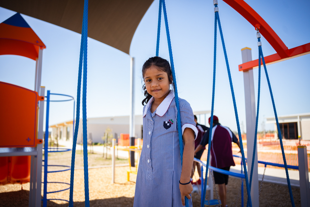 Topirum Primary School – official opening, students enjoying their play area