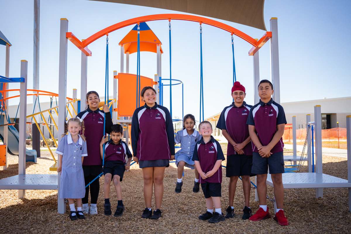 Topirum Primary School – official opening, students enjoying their play area