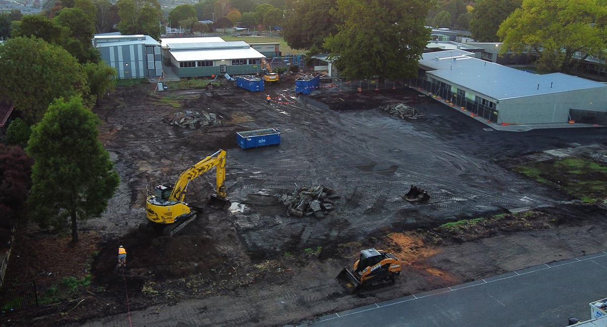 Drouin Primary School – upgrade and modernisation – construction, site progress – April 2024