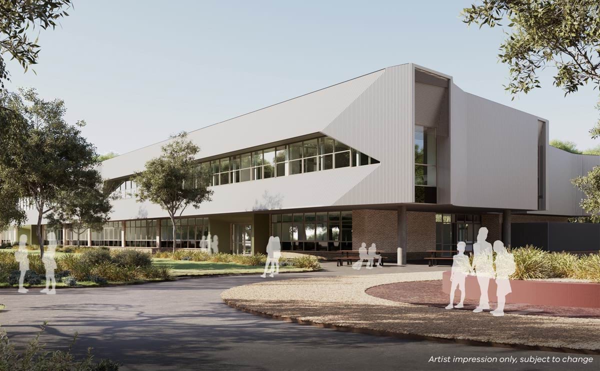 Clyde North Secondary School (interim name) – illustrated render, STEM building