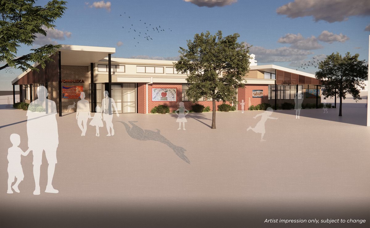 Darley Primary School – Upgrade and Modernisation renders, illustrated render of admin building