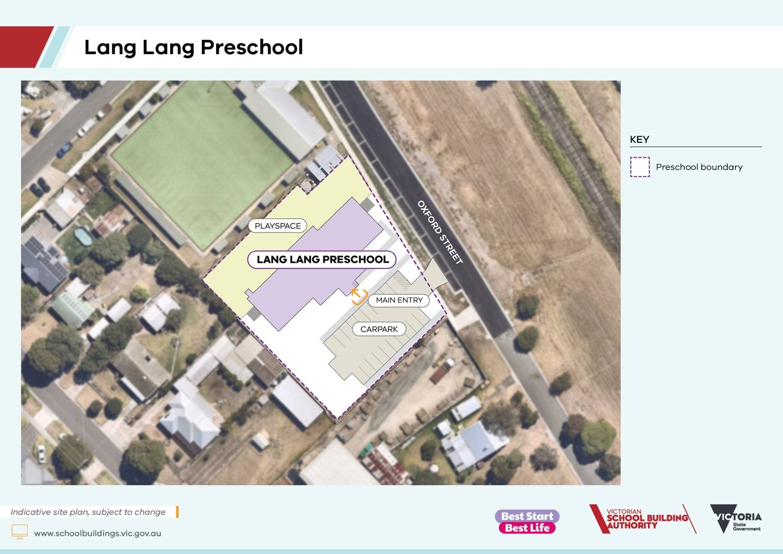 An indicative site plan of Lang Lang Preschool