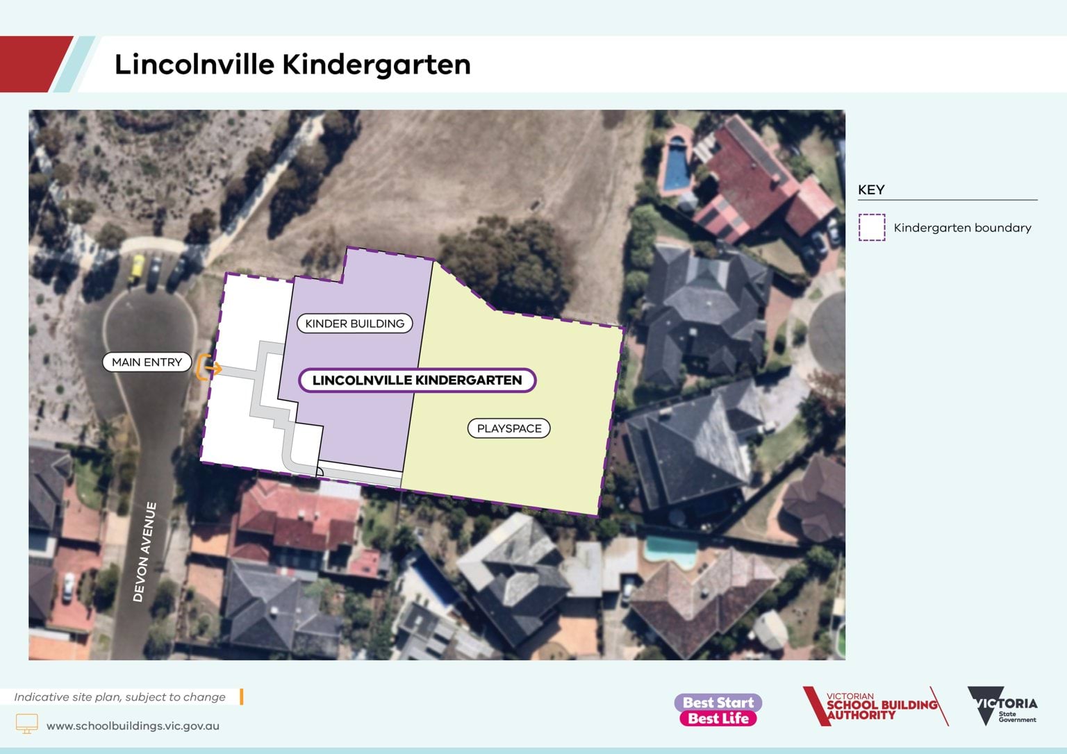 An indicative site plan of Lincolnville Kindergarten