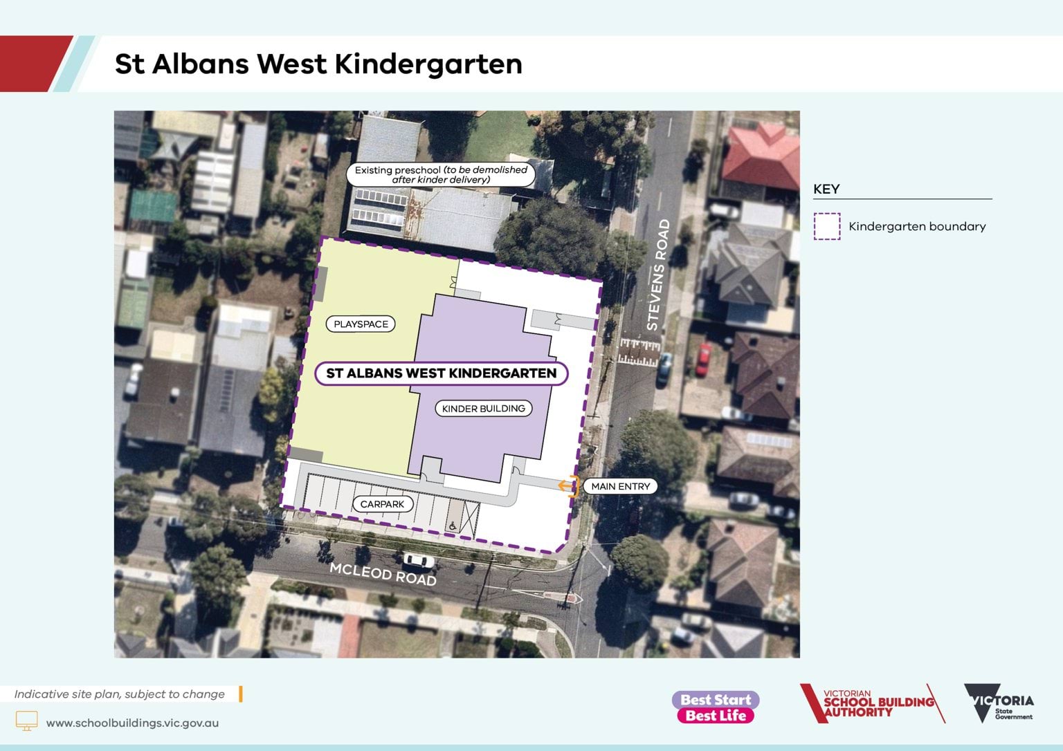 An indicative site plan of St Albans West Kindergarten