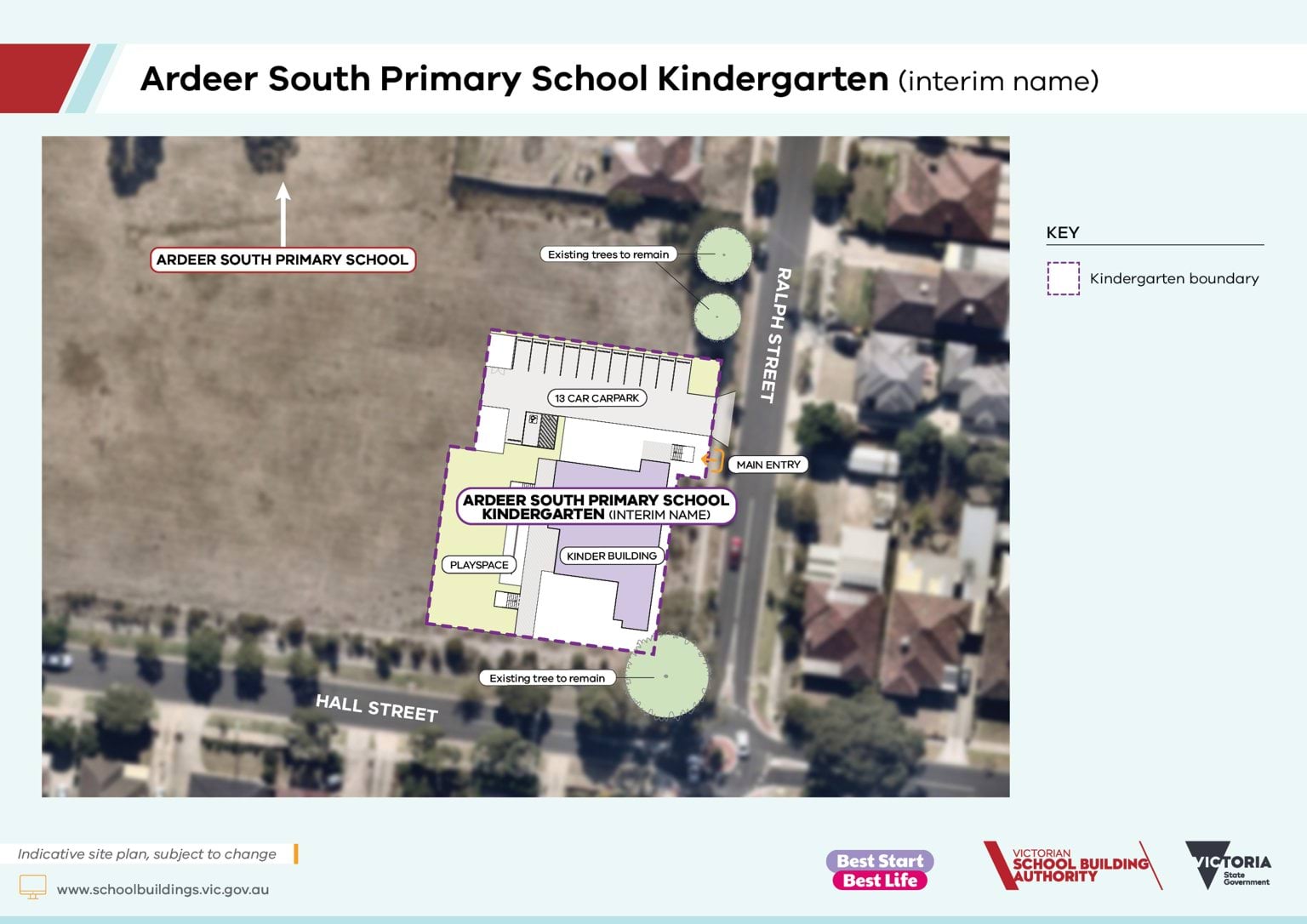 An indicative site plan of Ardeer South Primary School Kindergarten (interim name)