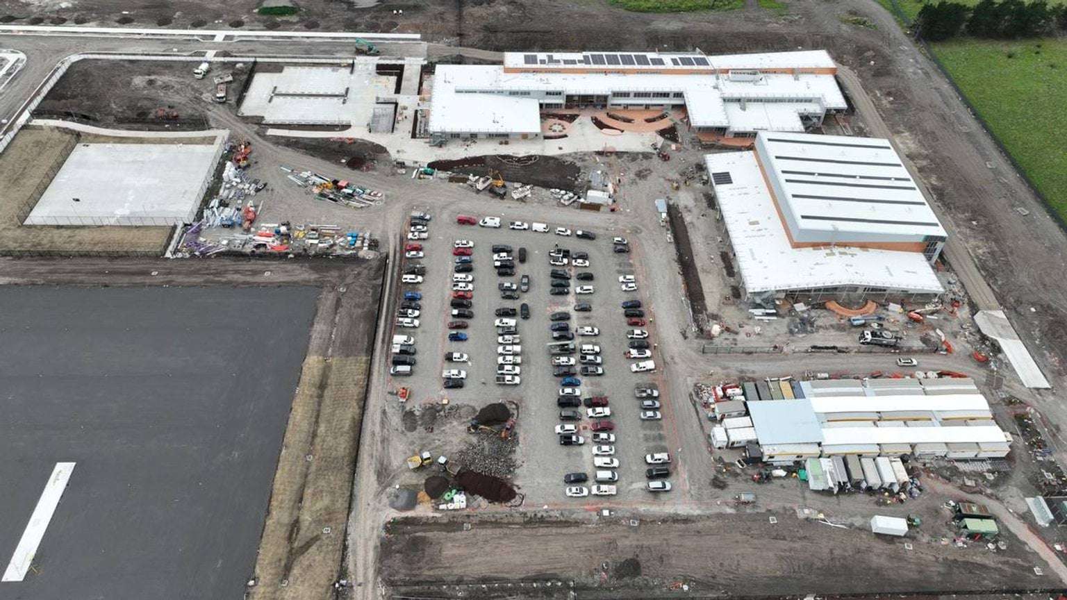 Overhead photo of school carpark
