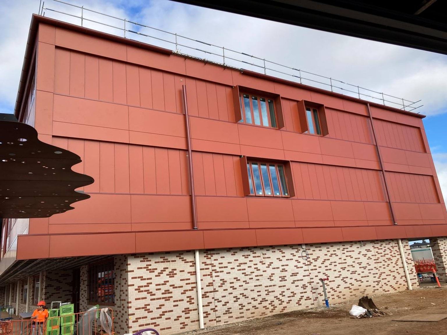 Multi-level school building exterior shot