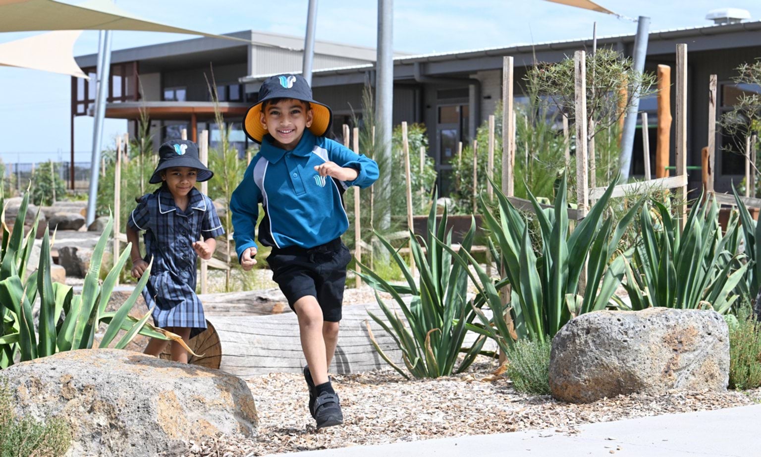  Running through the new garden area