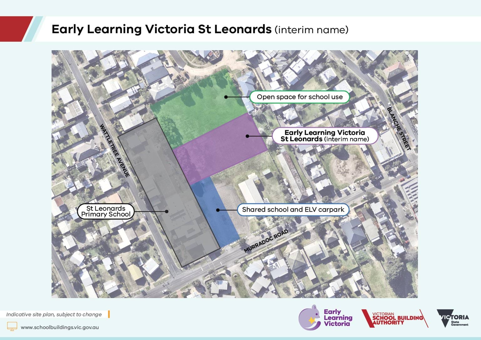 The location map of Early Learning Victoria St Leonards (interim name)