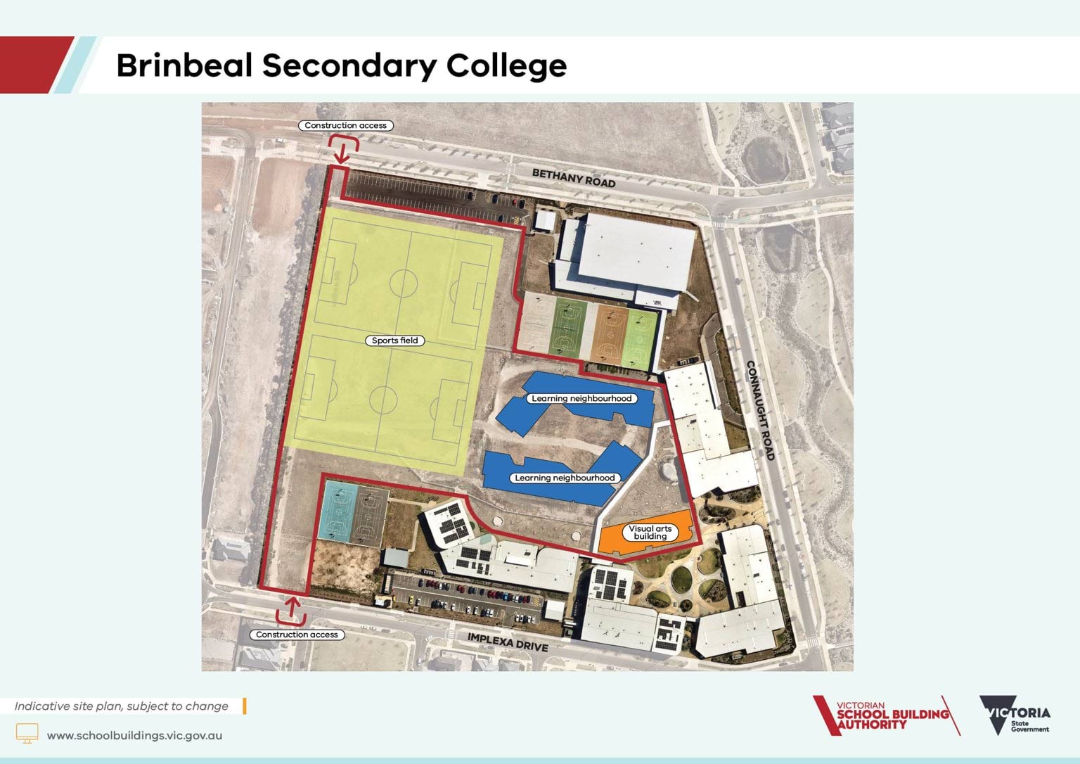 Brinbeal Secondary College – New School – additional stage – indicative site plan