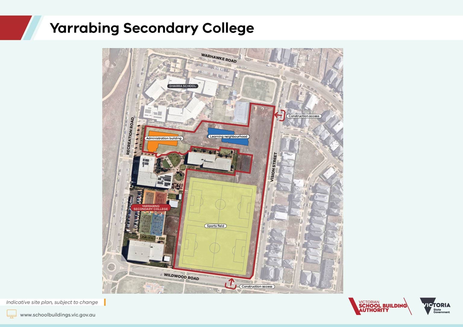 Yarrabing Secondary College – New School – additional stage – indicative site plan