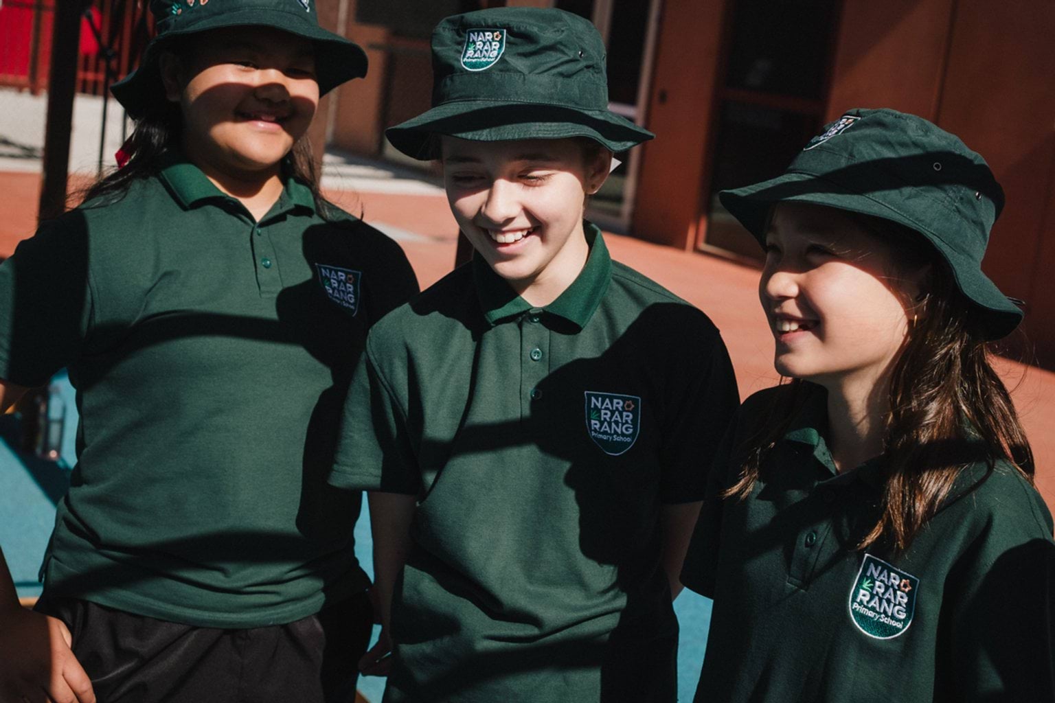 Enjoying the sunshine in the outdoor learning area