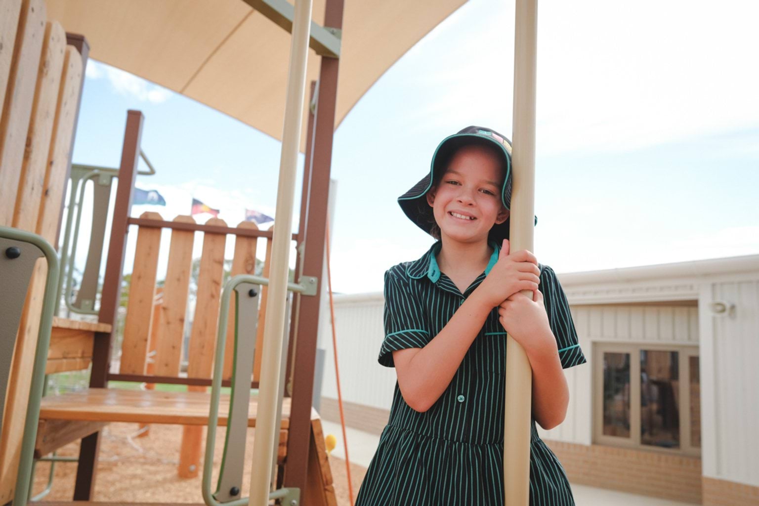 Smiling in the playground