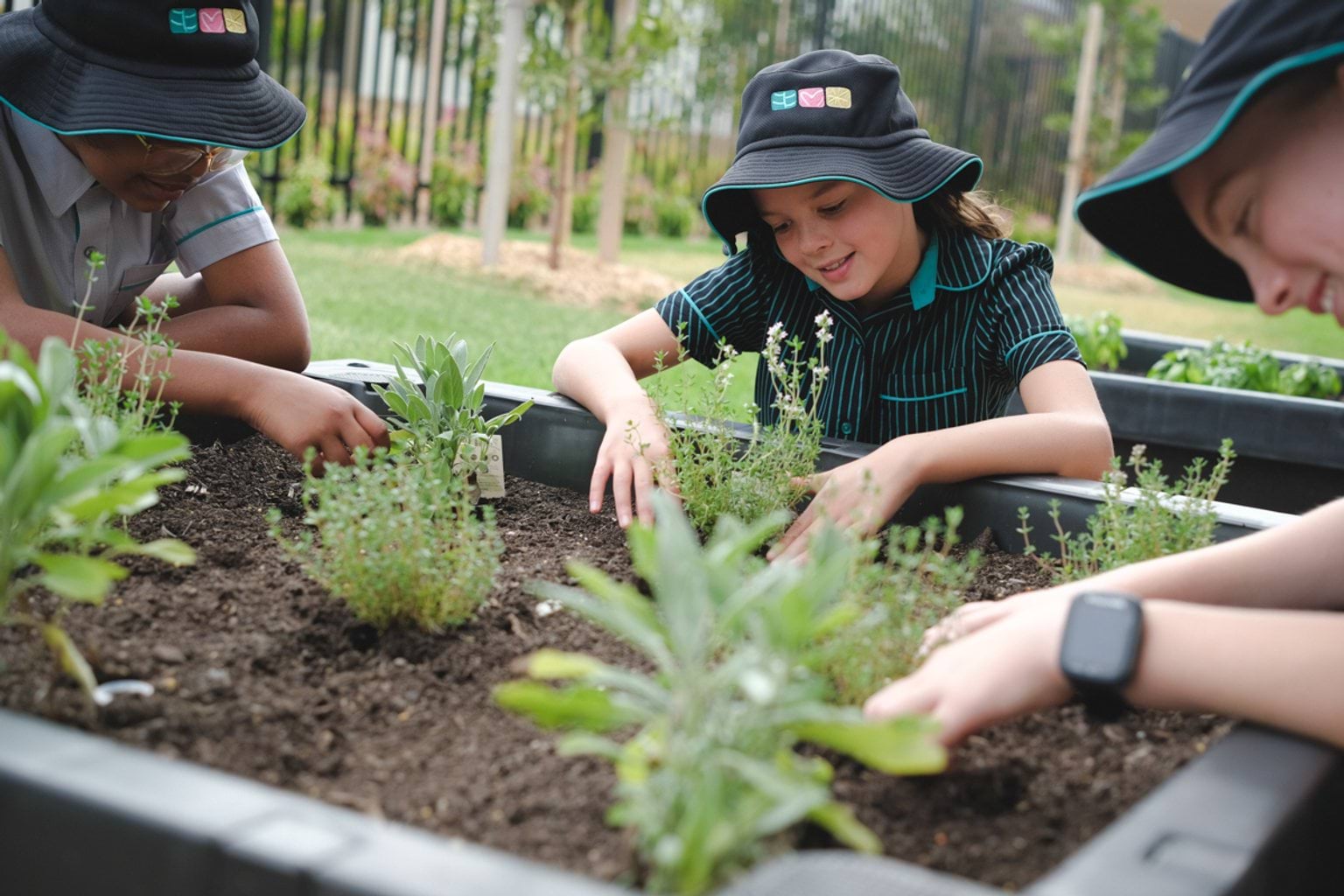 Tending to the new garden
