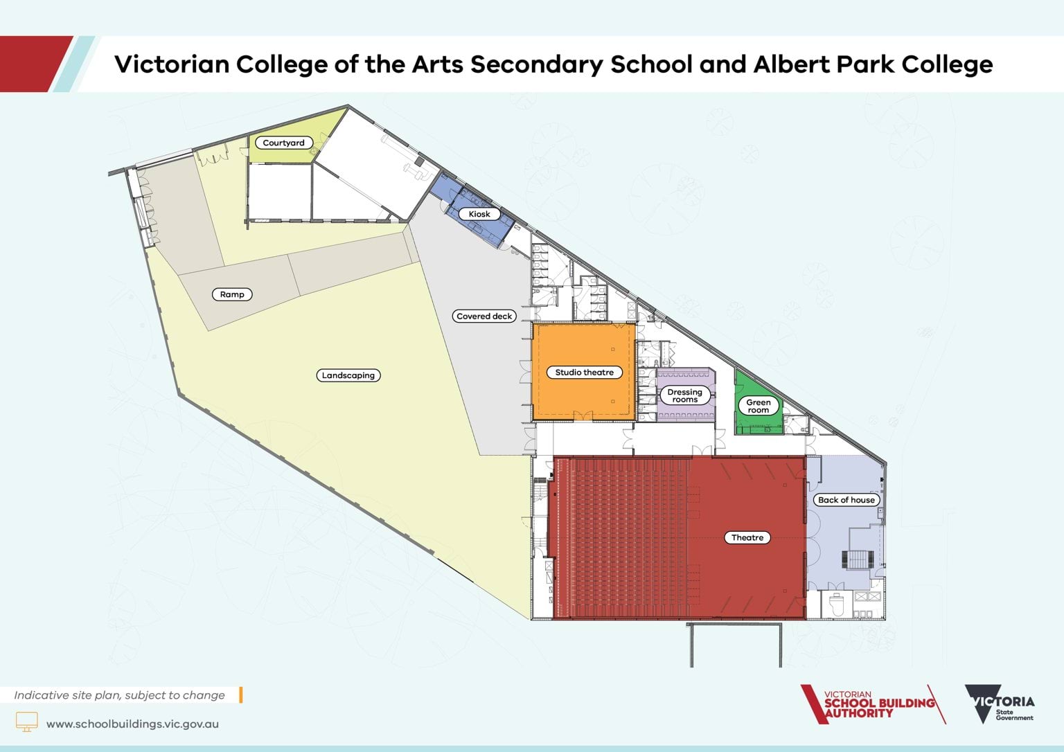 Victorian College Of The Arts Secondary School & Albert Park College – Upgrade and Modernisation – indicative site plan