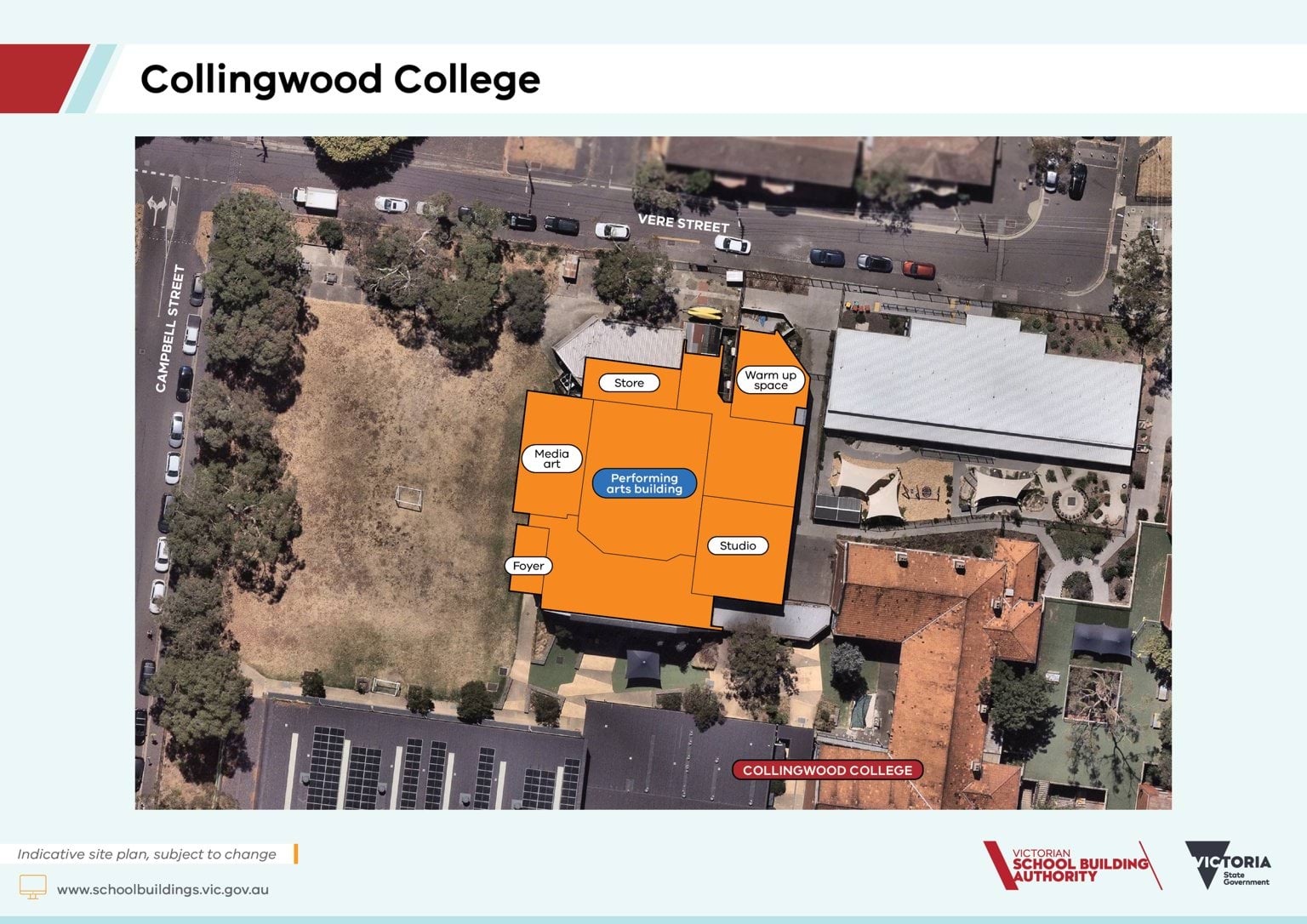 Collingwood College – Upgrade and Modernisation – indicative site plan