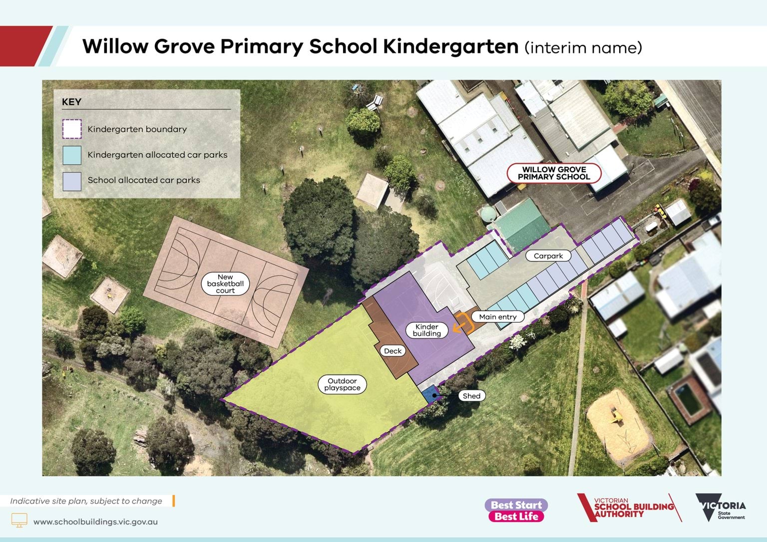 An indicative site plan of Willow Grove Primary School Kindergarten (interim name)